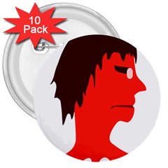 Monster With Men Head Illustration 3  Button (10 Pack) by dflcprints