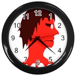 Monster with Men Head Illustration Wall Clock (Black) Front