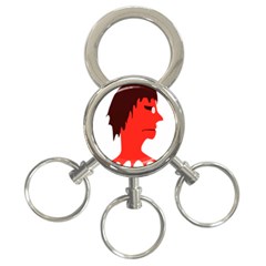 Monster With Men Head Illustration 3-ring Key Chain