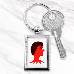 Monster With Men Head Illustration Key Chain (rectangle)