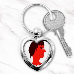 Monster With Men Head Illustration Key Chain (heart)