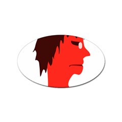 Monster With Men Head Illustration Sticker (oval)