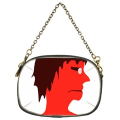 Monster With Men Head Illustration Chain Purse (one Side)