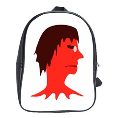 Monster With Men Head Illustration School Bag (large) by dflcprints