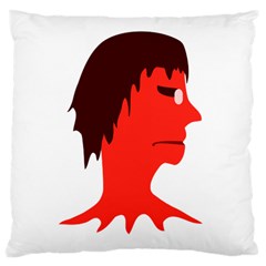 Monster With Men Head Illustration Large Cushion Case (two Sided) 