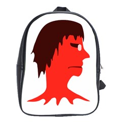 Monster With Men Head Illustration School Bag (xl)