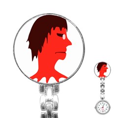 Monster With Men Head Illustration Stainless Steel Nurses Watch by dflcprints