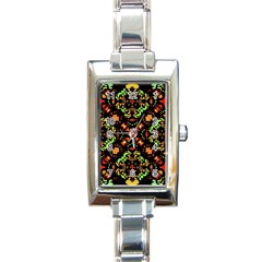 Intense Floral Refined Art Print Rectangular Italian Charm Watch by dflcprints