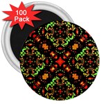 Intense Floral Refined Art Print 3  Button Magnet (100 pack) Front