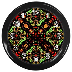 Intense Floral Refined Art Print Wall Clock (black) by dflcprints