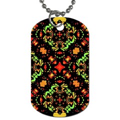 Intense Floral Refined Art Print Dog Tag (two-sided)  by dflcprints