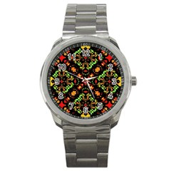 Intense Floral Refined Art Print Sport Metal Watch