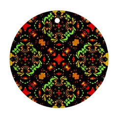 Intense Floral Refined Art Print Round Ornament (two Sides)