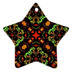 Intense Floral Refined Art Print Star Ornament (two Sides) by dflcprints