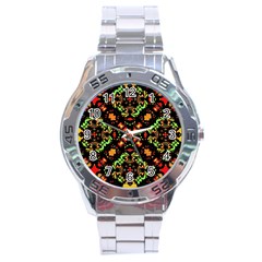 Intense Floral Refined Art Print Stainless Steel Watch by dflcprints