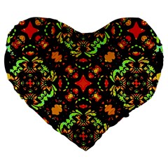 Intense Floral Refined Art Print 19  Premium Heart Shape Cushion by dflcprints