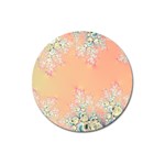 Peach Spring Frost On Flowers Fractal Magnet 3  (Round) Front