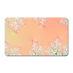 Peach Spring Frost On Flowers Fractal Magnet (rectangular)