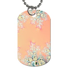 Peach Spring Frost On Flowers Fractal Dog Tag (one Sided)