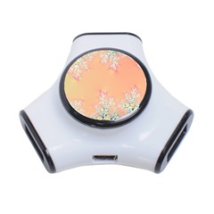 Peach Spring Frost On Flowers Fractal 3 Port Usb Hub by Artist4God