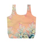 Peach Spring Frost On Flowers Fractal Reusable Bag (M) Front