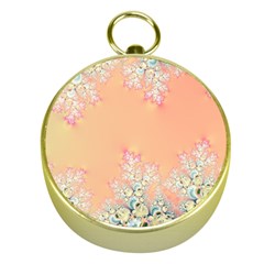 Peach Spring Frost On Flowers Fractal Gold Compass