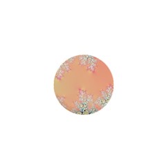 Peach Spring Frost On Flowers Fractal 1  Mini Button Magnet by Artist4God