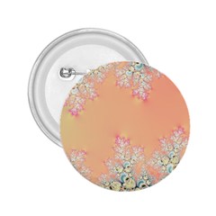 Peach Spring Frost On Flowers Fractal 2 25  Button