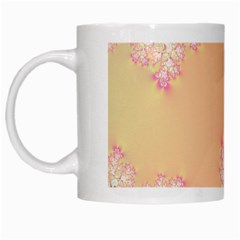 Peach Spring Frost On Flowers Fractal White Coffee Mug by Artist4God