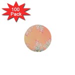 Peach Spring Frost On Flowers Fractal 1  Mini Button (100 pack) Front