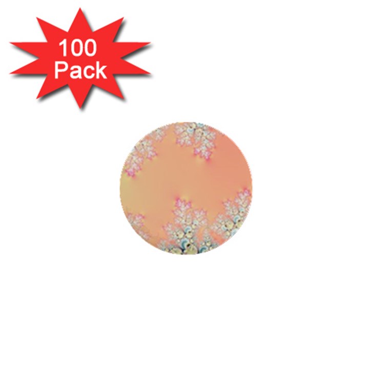 Peach Spring Frost On Flowers Fractal 1  Mini Button (100 pack)