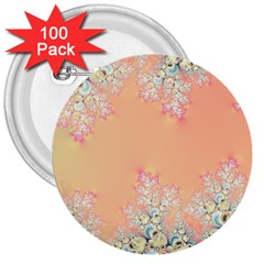 Peach Spring Frost On Flowers Fractal 3  Button (100 Pack)