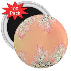 Peach Spring Frost On Flowers Fractal 3  Button Magnet (100 Pack) by Artist4God