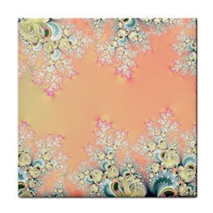 Peach Spring Frost On Flowers Fractal Face Towel