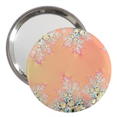 Peach Spring Frost On Flowers Fractal 3  Handbag Mirror