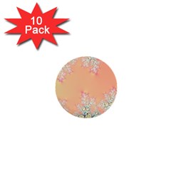 Peach Spring Frost On Flowers Fractal 1  Mini Button (10 Pack) by Artist4God