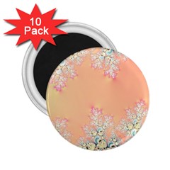 Peach Spring Frost On Flowers Fractal 2 25  Button Magnet (10 Pack) by Artist4God