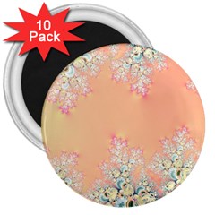 Peach Spring Frost On Flowers Fractal 3  Button Magnet (10 Pack)