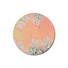 Peach Spring Frost On Flowers Fractal Drink Coasters 4 Pack (round)