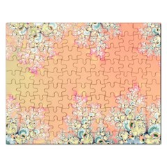 Peach Spring Frost On Flowers Fractal Jigsaw Puzzle (rectangle) by Artist4God