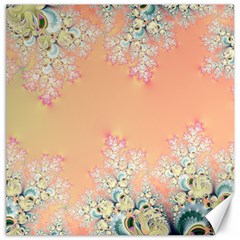 Peach Spring Frost On Flowers Fractal Canvas 16  X 16  (unframed) by Artist4God