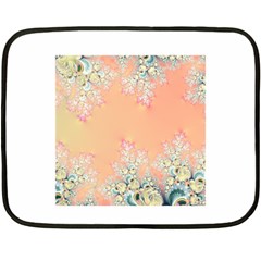 Peach Spring Frost On Flowers Fractal Mini Fleece Blanket (two Sided) by Artist4God