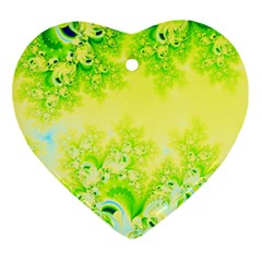 Sunny Spring Frost Fractal Heart Ornament by Artist4God