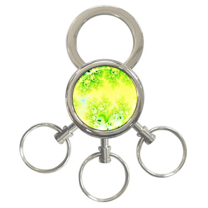 Sunny Spring Frost Fractal 3-Ring Key Chain