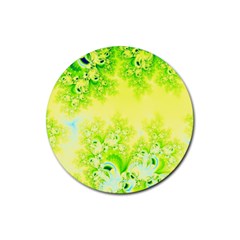 Sunny Spring Frost Fractal Drink Coaster (round) by Artist4God