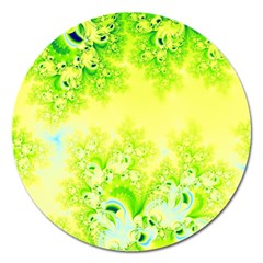 Sunny Spring Frost Fractal Magnet 5  (round) by Artist4God