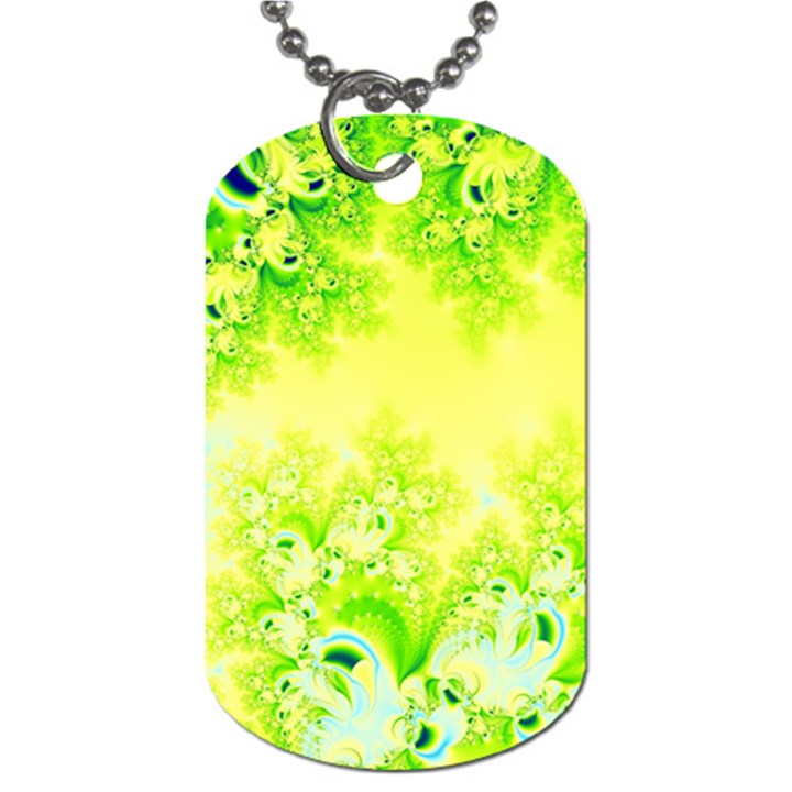 Sunny Spring Frost Fractal Dog Tag (One Sided)