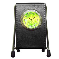 Sunny Spring Frost Fractal Stationery Holder Clock by Artist4God