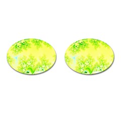 Sunny Spring Frost Fractal Cufflinks (oval) by Artist4God