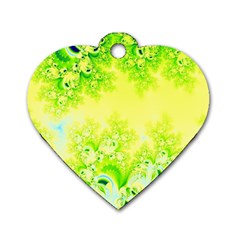 Sunny Spring Frost Fractal Dog Tag Heart (one Sided)  by Artist4God